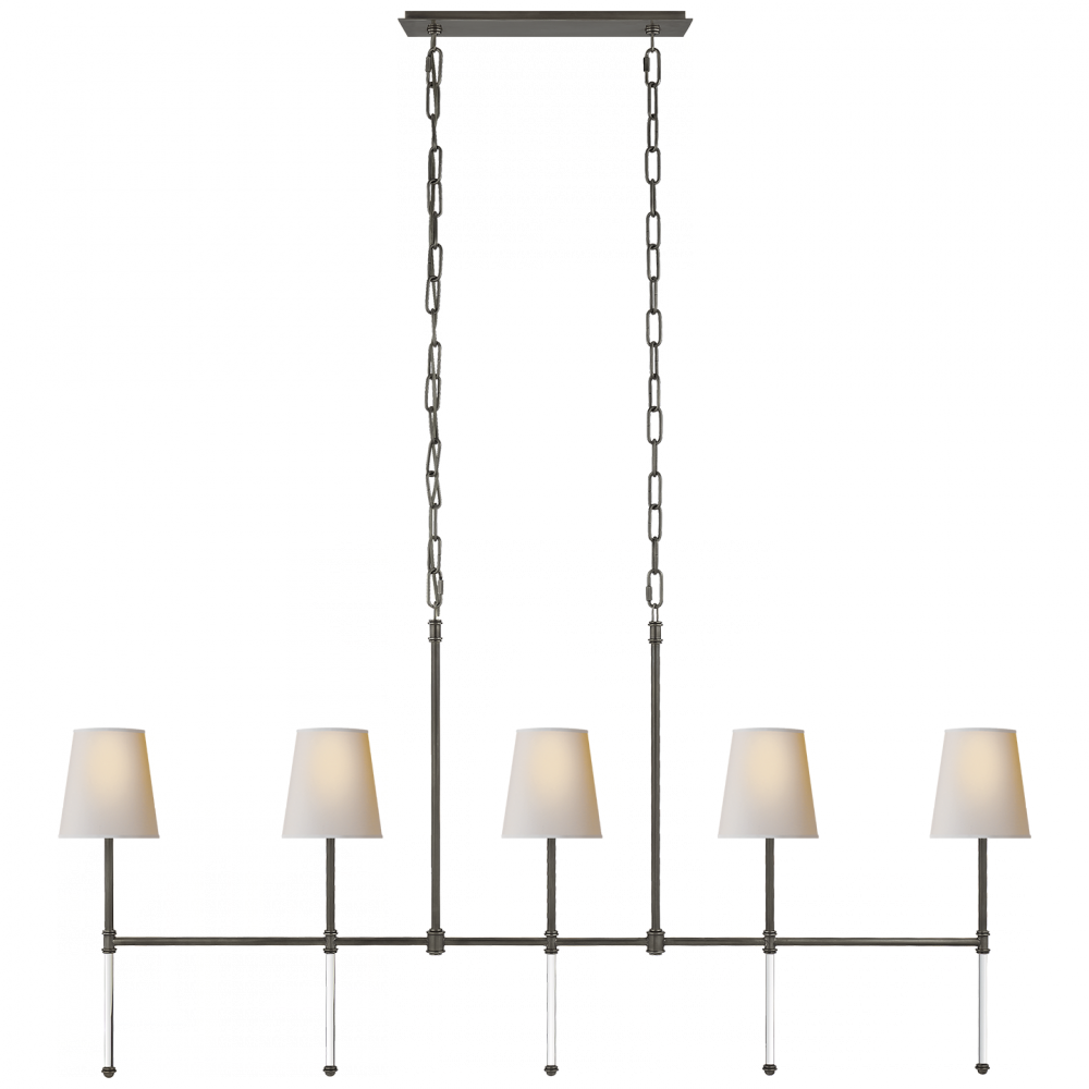 Camille Medium Linear Chandelier In Bronze With - Chandelier (1000x1000), Png Download