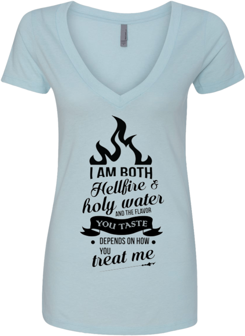 I Am Both Hellfire And Holy Water Ladies' Deep V Neck - Pit Bull (1155x1155), Png Download