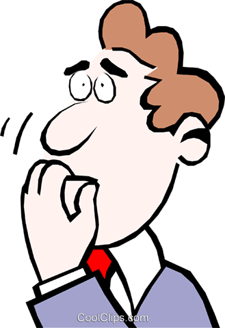 Cartoon Faces Royalty Free Vector Clip Art Illustration - Apprehensive Clipart Png (329x480), Png Download