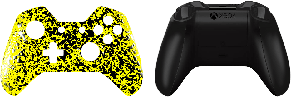 3d Splash Yellow Min - 3d Splashing Replacement Front Shell For Xbox One Controller (1000x390), Png Download