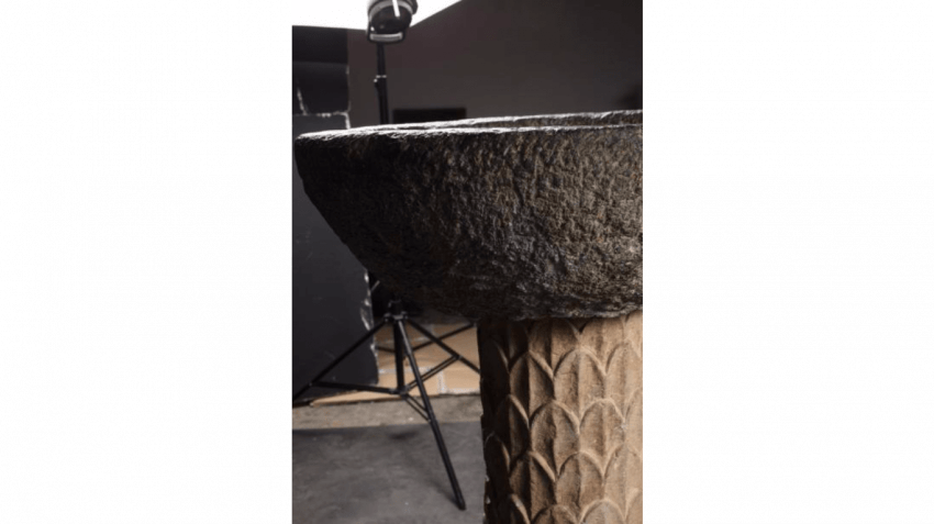Baptismal Font Or Holy Water Stoup Carved Stone - Baptismal Font (850x477), Png Download