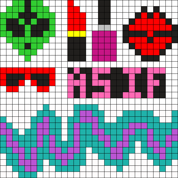 90s Perler Bead Pattern / Bead Sprite - Iso 10816 3 (610x610), Png Download