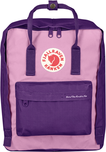 Fjallräven Save The Arctic Fox Kånken - Fjallraven Kanken Backpack Purple (418x600), Png Download