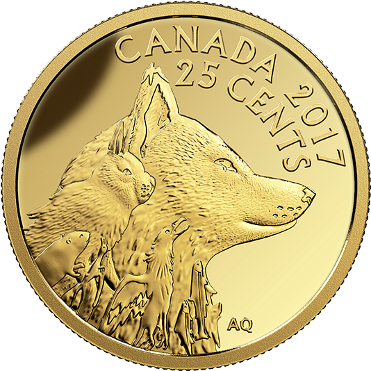 Inuit Arctic Fox Mintage - Pure Gold Coin 2017 Predator Vs Prey (570x570), Png Download