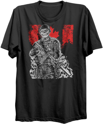 Canadian Soldier Bone Pile T-shirt - Love Boston Sports Tees - Green Line (x-large) (406x480), Png Download
