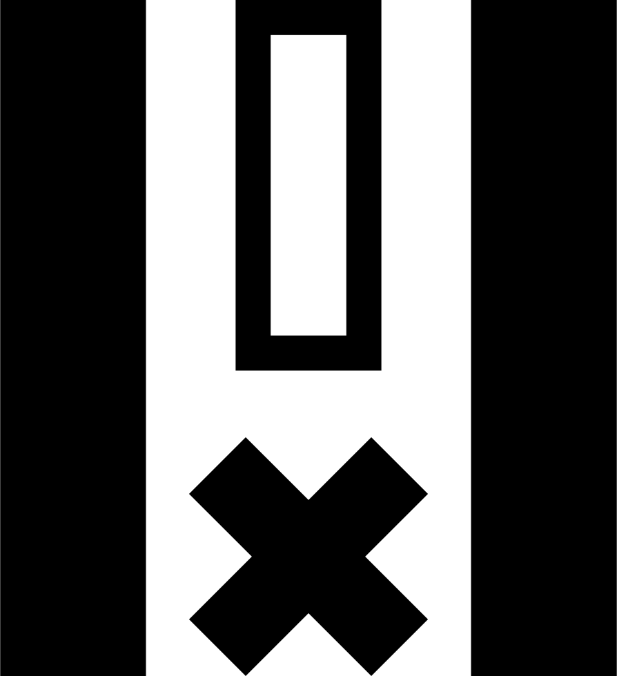 Vertical Lines And Cross Interface Symbol Comments - Symbol (894x980), Png Download