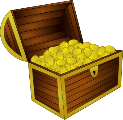 Png Image Information - Open Treasure Chest Clipart (398x389), Png Download