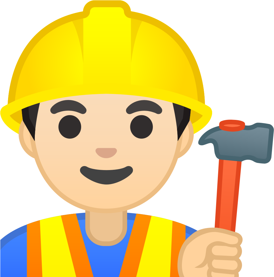 Download Svg Download Png - Construction Worker Emoji (1024x1024), Png Download