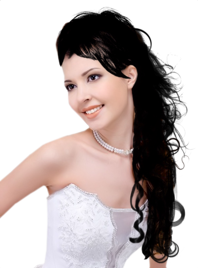 Tubes Femmes - Curly Wedding Hairstyle (402x545), Png Download