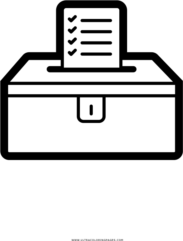 Ballot Box Coloring Page - Ballot Box (1000x1000), Png Download