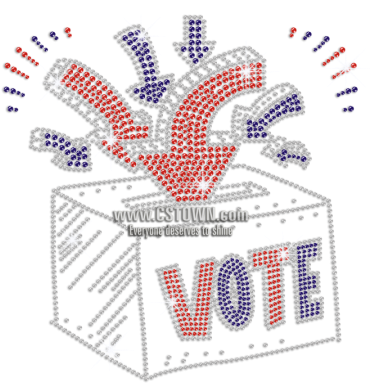 Putting Votes Into Ballot Box Iron On Rhinestone Transfer - Diagram (450x450), Png Download