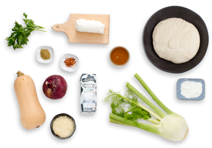 Butternut Squash & Goat Cheese Pizza With Creamy - Blue Apron Ingredients Png (700x477), Png Download