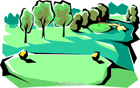 Golf Course Royalty Free Vector Clip Art Illustration - Golf Course Clip Art Images Free (480x301), Png Download
