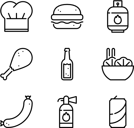 Bbq Line Craft 50 Icons - Yoga Line Icon (600x564), Png Download