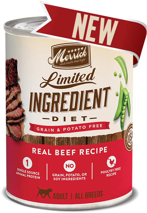 Grain Free Limited Ingredient Diet Real Beef Recipe - Merrick Chunky Colossal Chicken Dinner - 12 X 12.7 (650x748), Png Download
