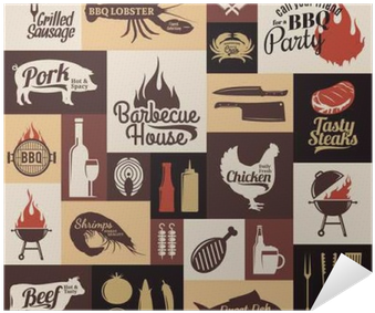 Set Of Vector Bbq Labels, Icons And Design Elements - Barbecue (400x400), Png Download