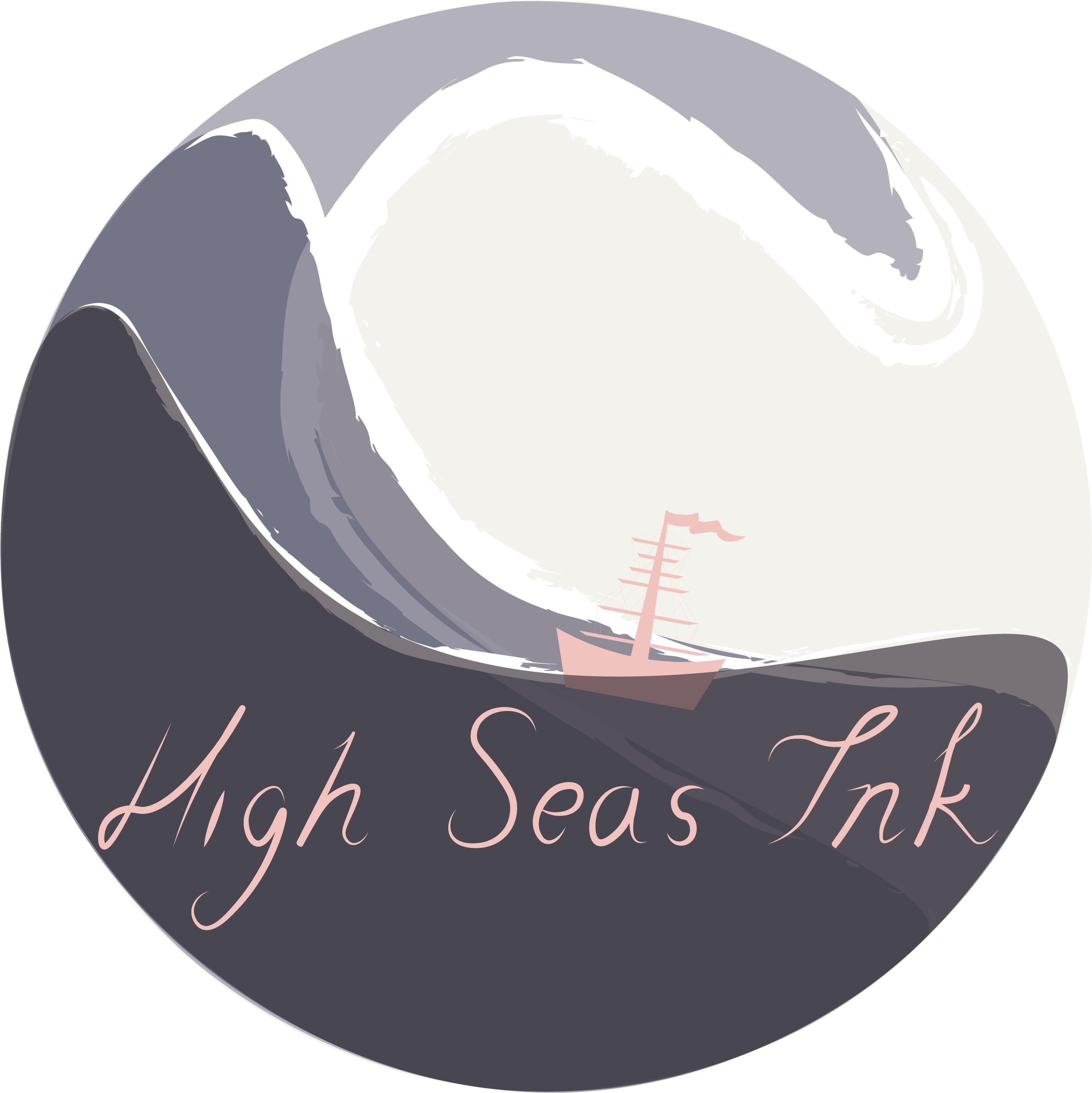 Waves Logo Development-05 - Calligraphy (3649x3323), Png Download