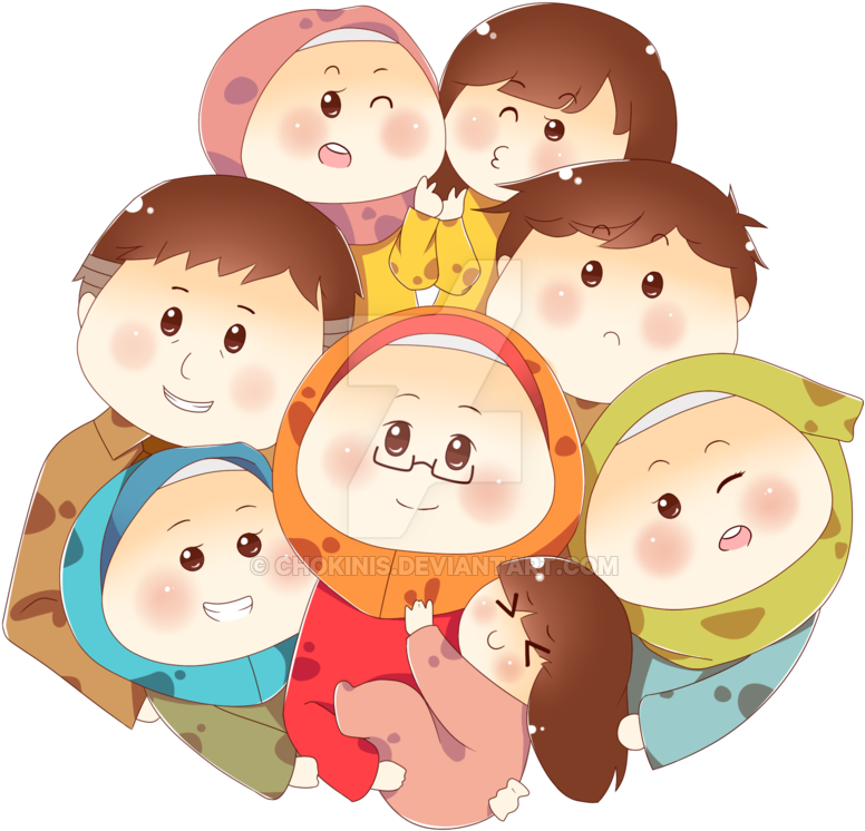 Muslim Family Cartoon Png (900x802), Png Download