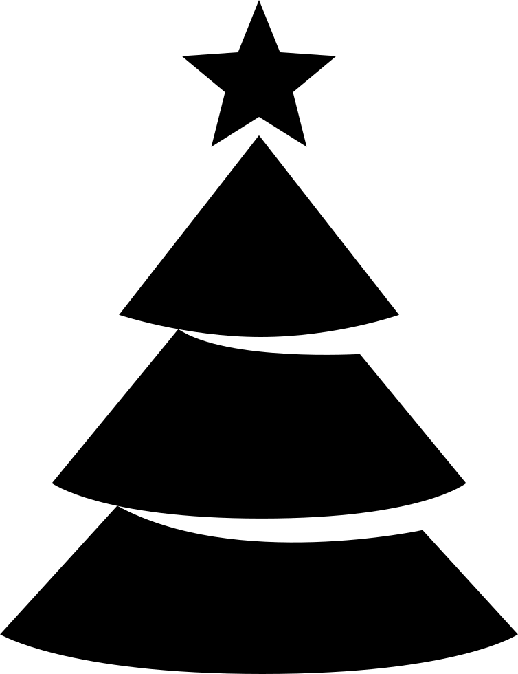 Christmas Tree Comments - Christmas Tree Icon Black And White (754x980), Png Download