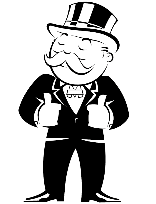 Monopoly Logo Without The Words - Buckle Down Monopoly Bi-fold Wallet - Mr. Monopoly (531x695), Png Download