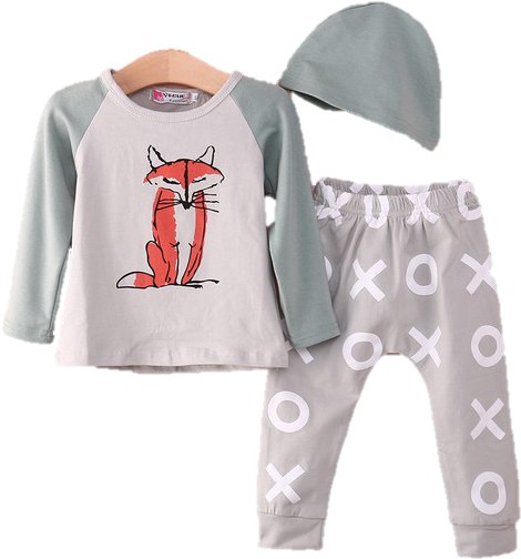 Baby Fox 3pcs Set Www - Child (600x600), Png Download