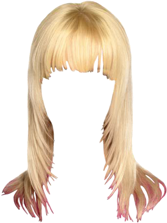 Long Straight Formal Hairstyle With Blunt Cut Bangs - Lace Wig (521x625), Png Download