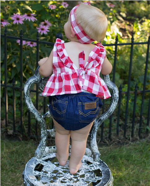 Plaid Top Denim Shorts 3pcs Set - Shorts (600x600), Png Download