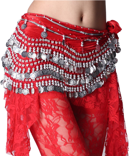 Zltdream Women's Belly Dance Wave Shape Hip Scarf - Belly Dance (600x600), Png Download