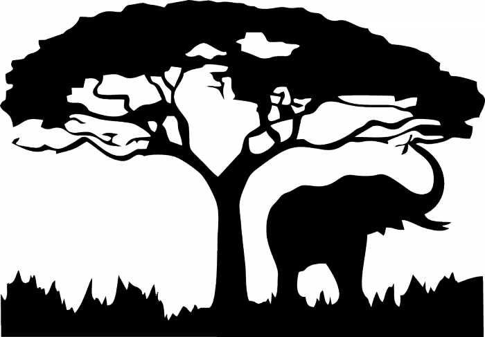 Ma Future Frise - Silhouette Safari Clip Art (700x487), Png Download