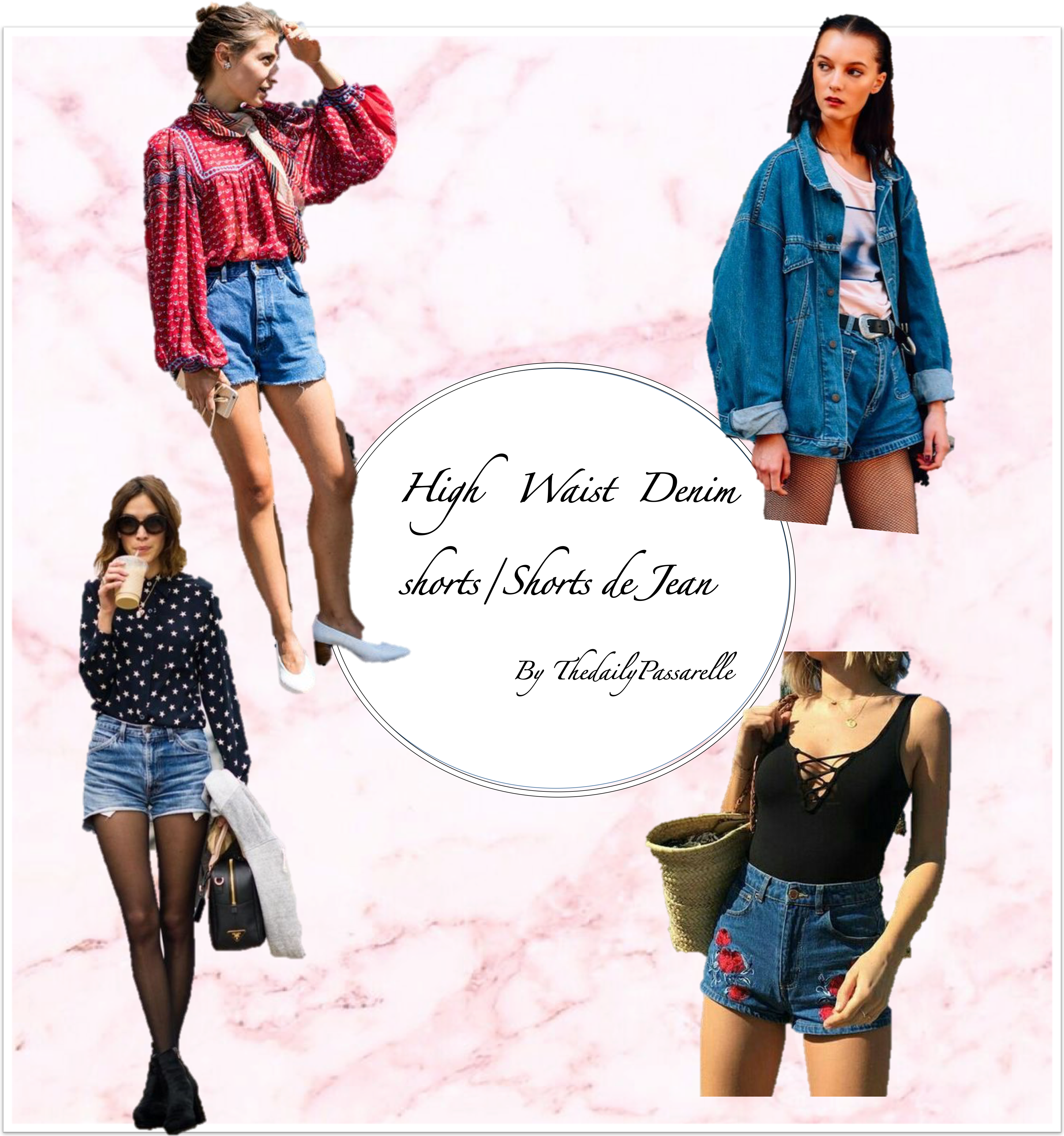 High Waist Denim Shorts All Year Long/ Shorts De Jean - Shorts (3984x4238), Png Download