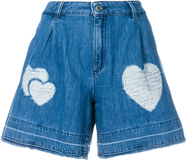 Heart Patch Denim Shorts - Shorts (500x500), Png Download