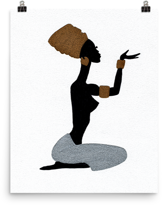 African Woman Silhouette Poster - Poster (1000x1000), Png Download