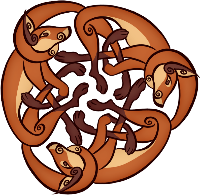 Fox Triskelion - Cartoon (813x801), Png Download