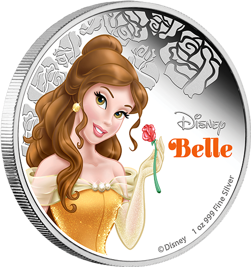 Fine Silver Coin Disney Princess Belle - Belle Invitation Template Free (570x570), Png Download