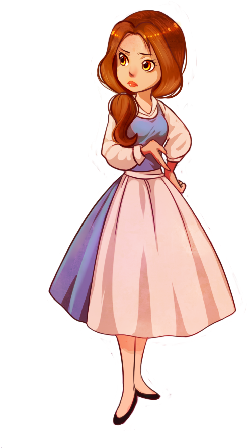 Beauty And The Beast - Cute Drawings Of Belle (564x948), Png Download
