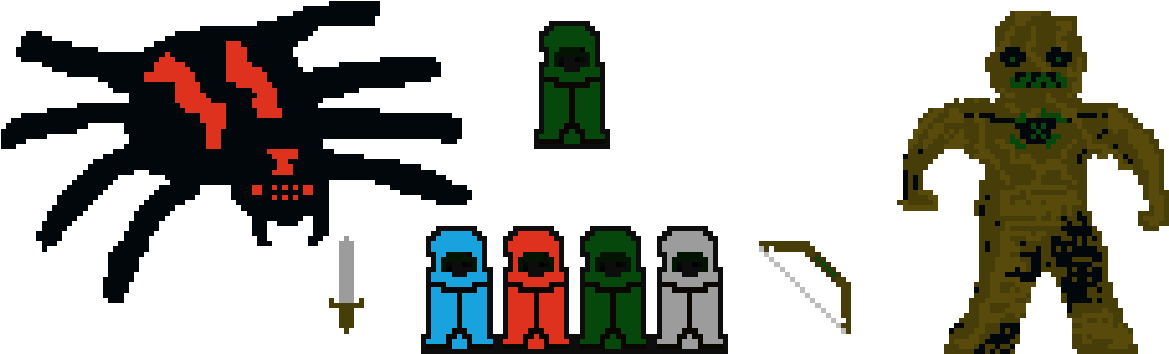 Game Characters - Pixel Art (2380x830), Png Download