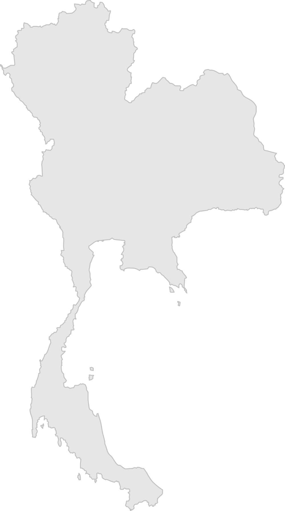 Open - Thailand Map Outline Png (1000x1789), Png Download