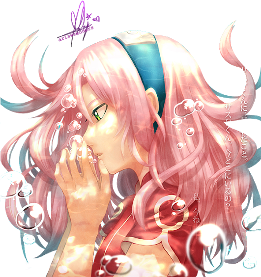 Photo - Sakura Haruno Long Hair Pink (530x596), Png Download