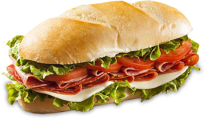 Turkey, Bacon, Lettuce, Tomato On A Toasted Hero - Sub Sandwich (713x423), Png Download