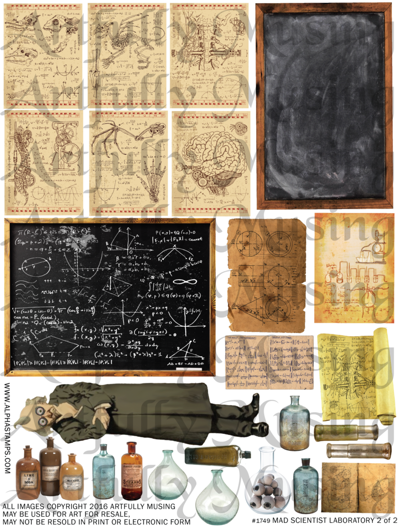 Mad Scientist Laboratory Digital Image Set - Baloušek Diář Student Týdenní Bts9 Vzorce 183641 (774x1024), Png Download