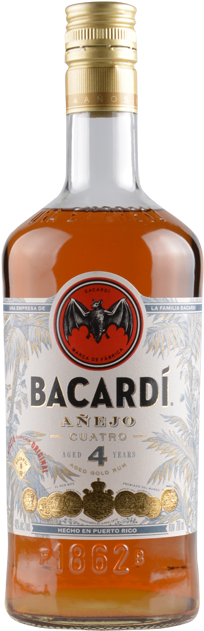 Bacardi - Anejo Cuatro - 4 Years - Puerto Rico - 0,7 - Bacardi Coco Rum - 750 Ml Bottle (349x650), Png Download