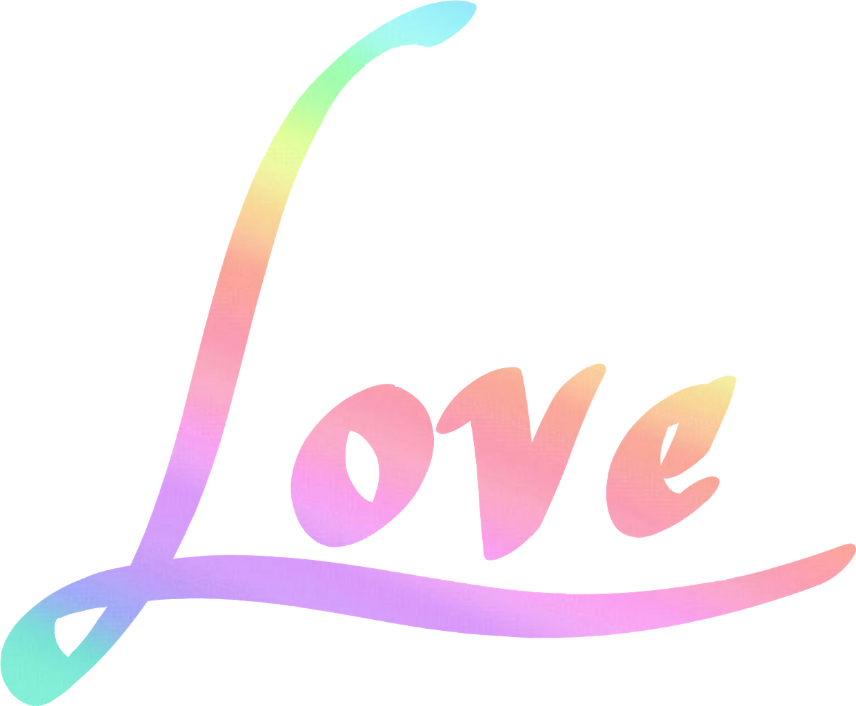 Love Rainbow Text Sticker By Amber Leanne - Lilac (1241x1024), Png Download