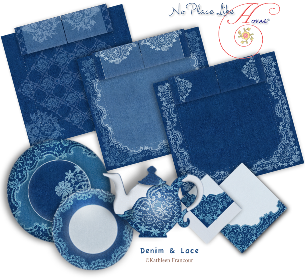 Nplh-denim & Lace Gallery Slide - Denim (1000x1000), Png Download