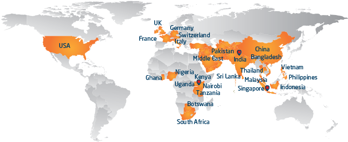 Singapore - Grey Map Of World (721x352), Png Download
