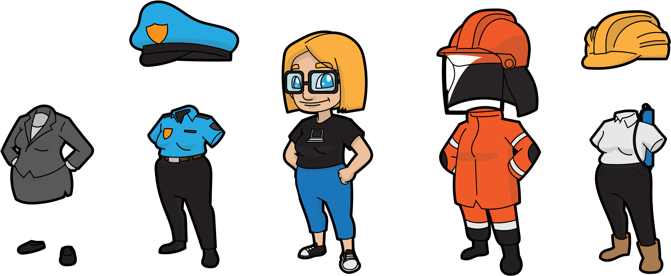 Changing Careers Cartoon Outfit - Cartoon Outfit (2440x1056), Png Download