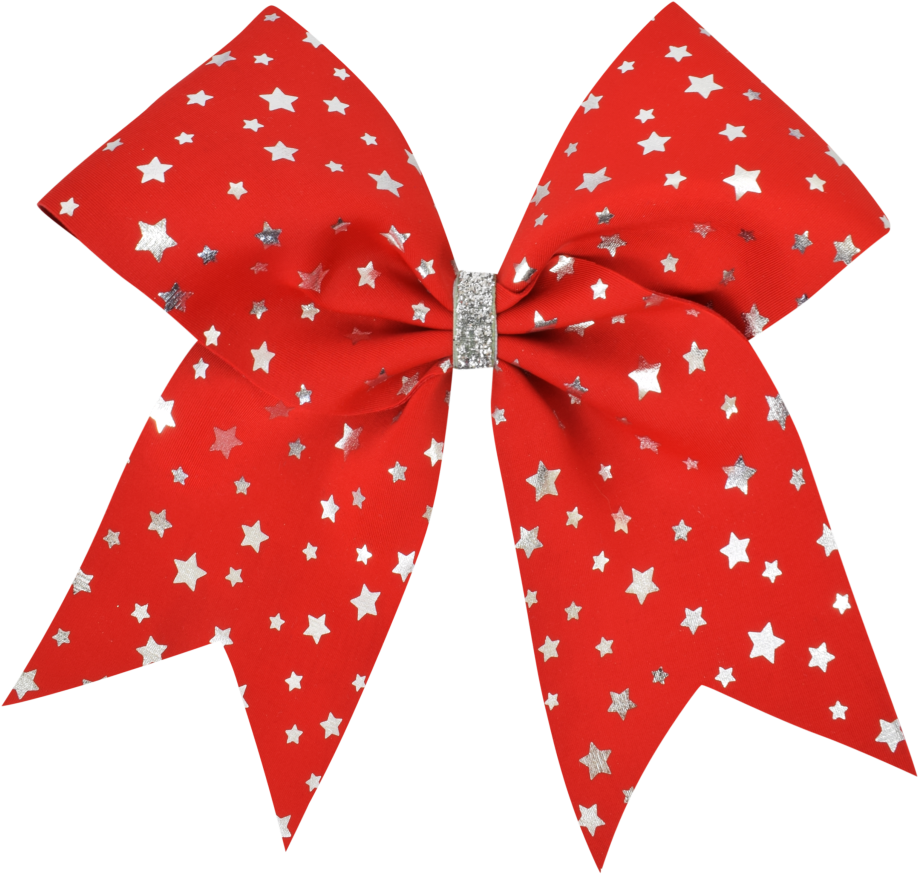 Red Foiled Stars I Love Cheer® Hair Bow - Cheerleading (1000x1000), Png Download