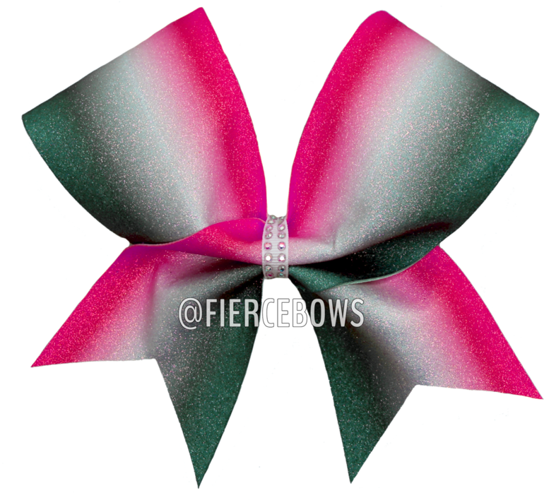 Gunmetal Plus Color Glitter Ombre Cheer Bow - Color (800x800), Png Download
