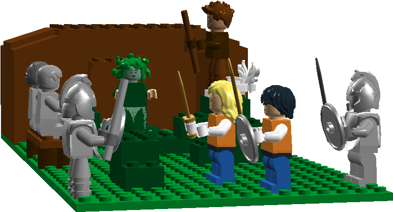 Percy Jackson- Medusa's Lair - Lego Percy Jackson Grover (1120x601), Png Download
