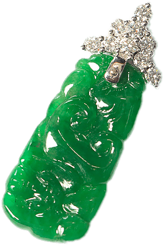 Nature - Jade - Jade With Platinum Pendant (1000x692), Png Download