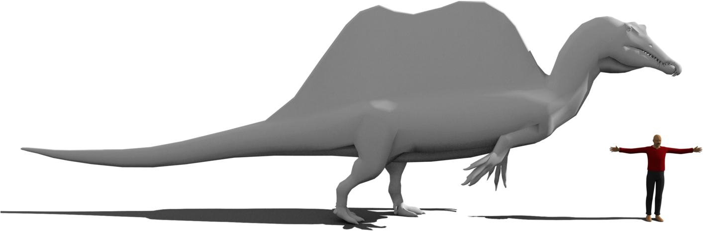 Spinosaurus 2/19/18 By Paleop - Spinosaurus (1412x565), Png Download